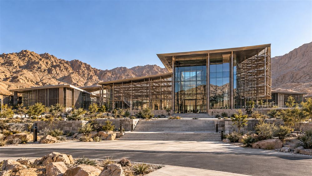 AMTEC: a research campus of bronze louvres, steel and glass in the mountains of Aswan