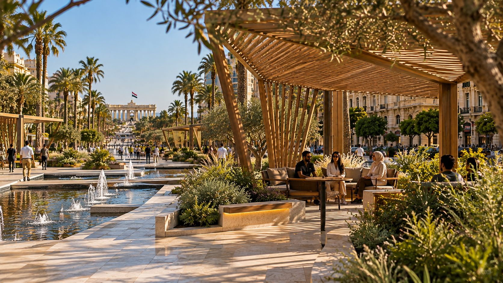 Mansheya Gardens: a landscape of pavilions, water and planting at the heart of Alexandria