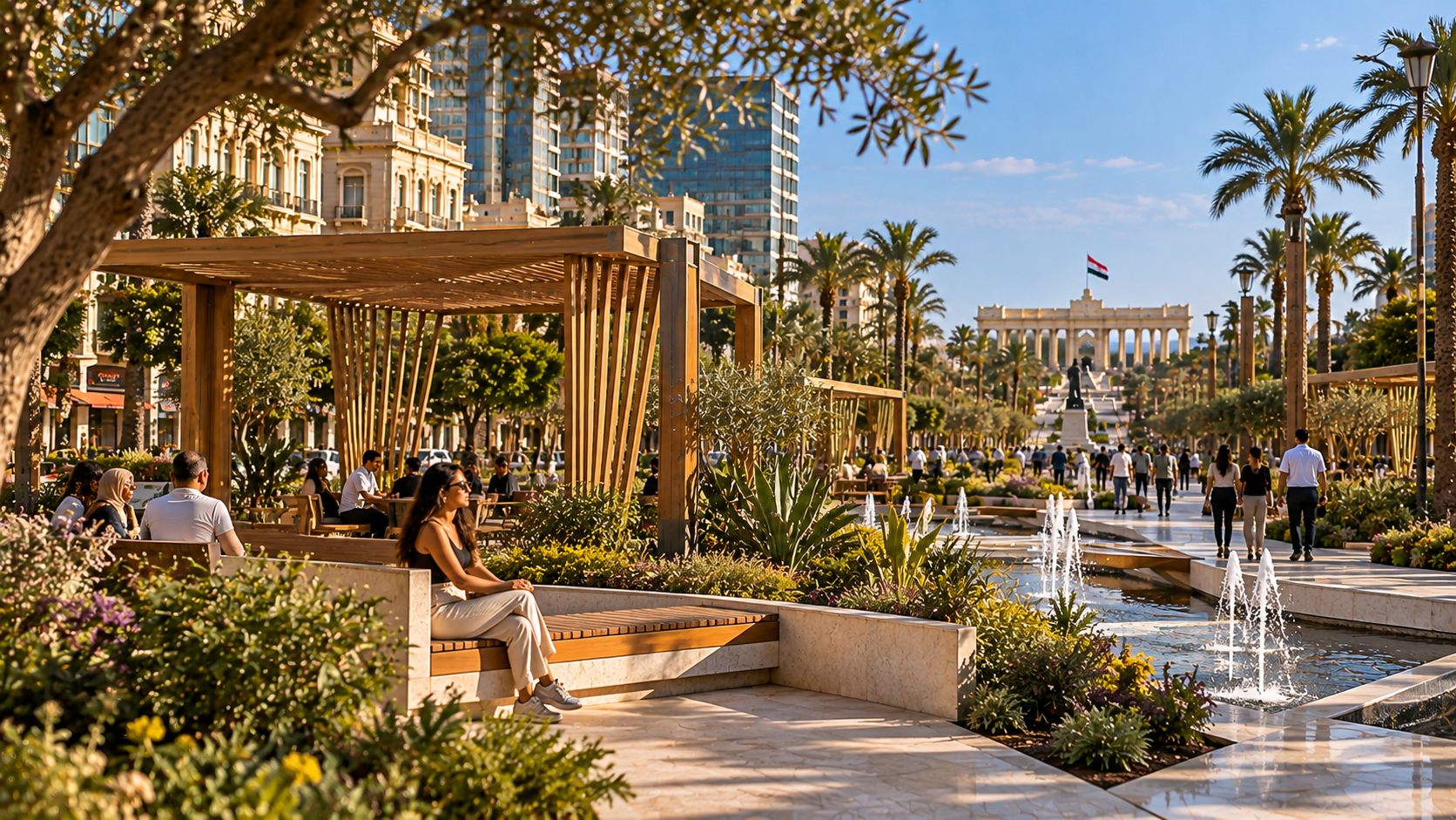 Mansheya Gardens: a landscape of pavilions, water and planting at the heart of Alexandria