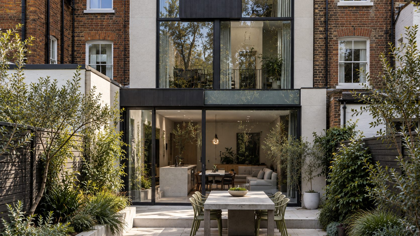 No.28 Townhouse: a slim dark-clad townhouse inserted between Victorian brick houses