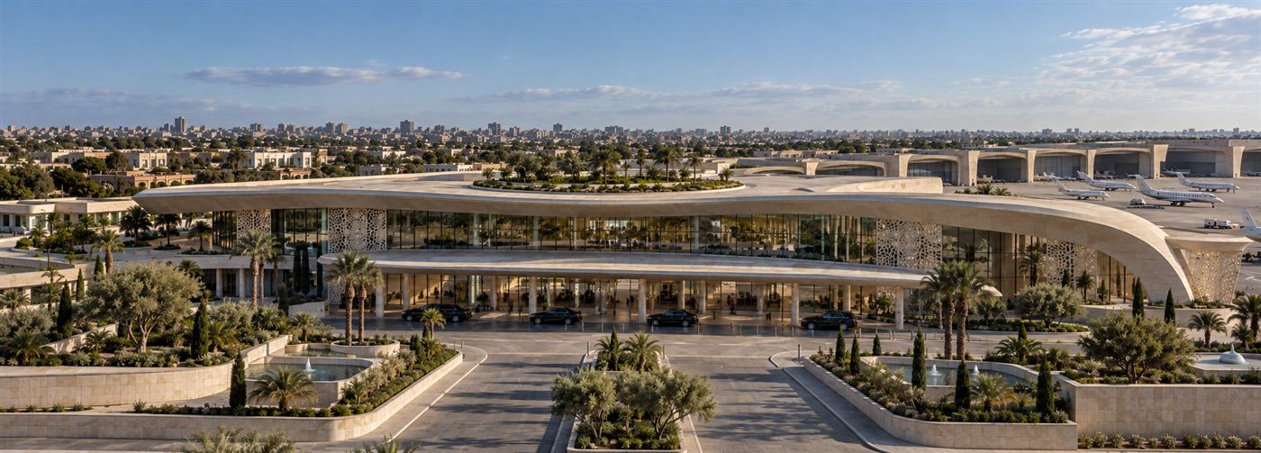 Nouzha: the terminal and its garden approach