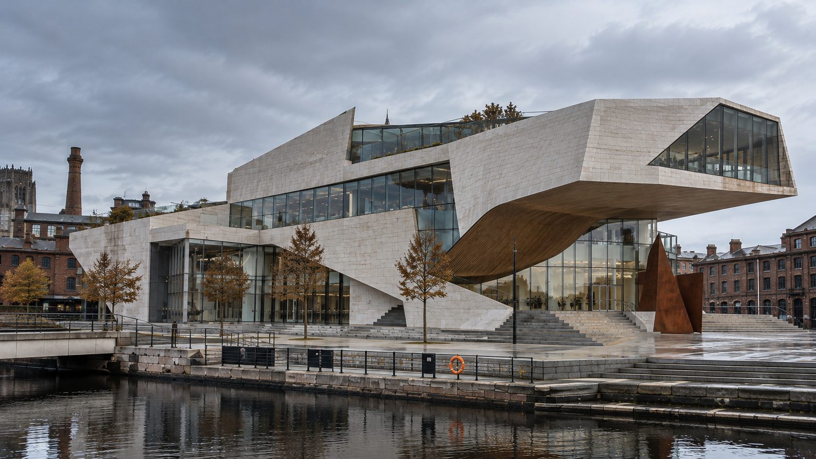 The Common Ground: a limestone and timber cultural centre beside the dock in Liverpool's Baltic Triangle