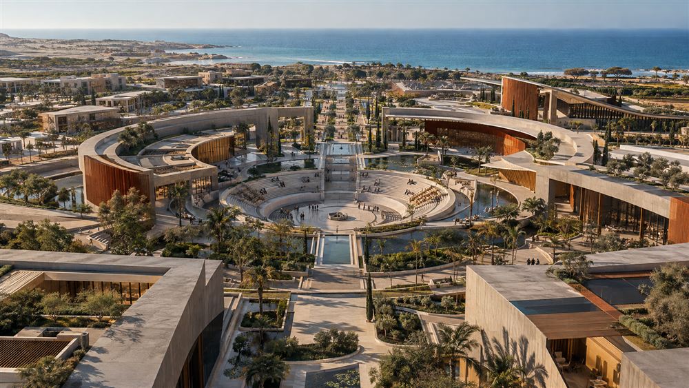 The Museion Institute: a circular campus around an open-air amphitheatre on the Mediterranean coast