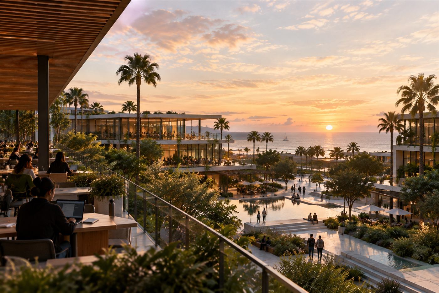 The Museion Institute: the sunset view from the upper terraces