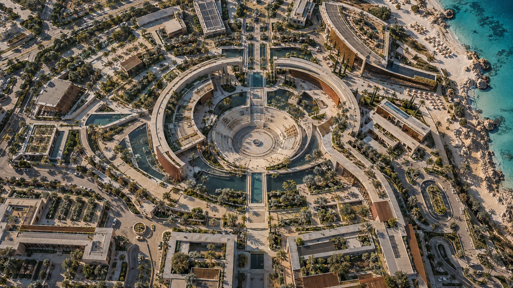 The Museion Institute: a circular campus around an open-air amphitheatre on the Mediterranean coast