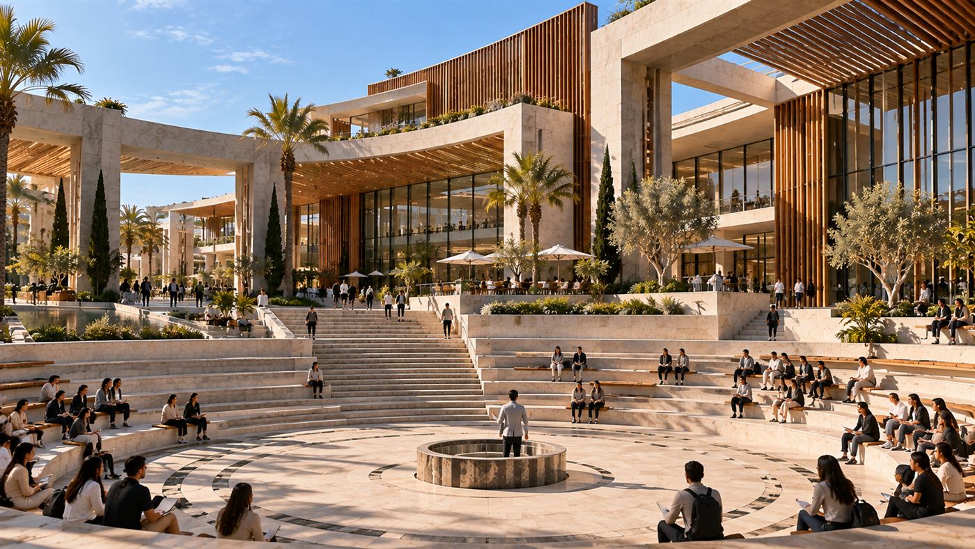 The Museion Institute: students on the forum steps