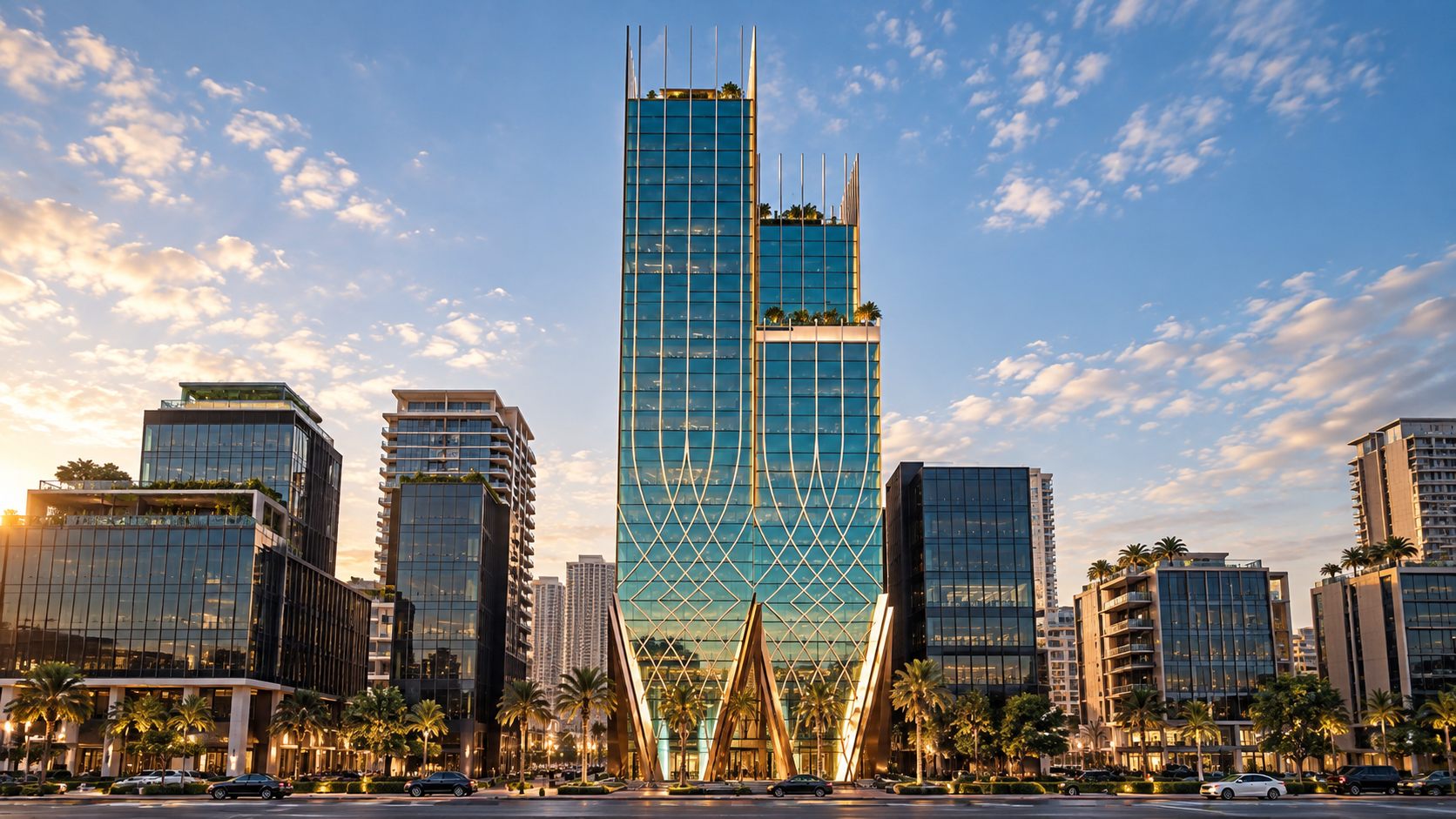 The Tower: a lattice-glazed tower beside the Alexandria marina